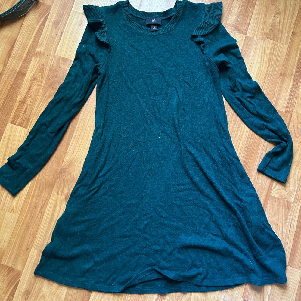 Elegant Green Long Sleeve Dress